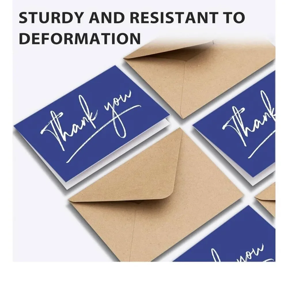NEW Blue 96 Pk thank You Cards Envelopes & Sticker Graduation 3.5x5”